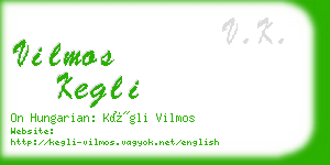 vilmos kegli business card